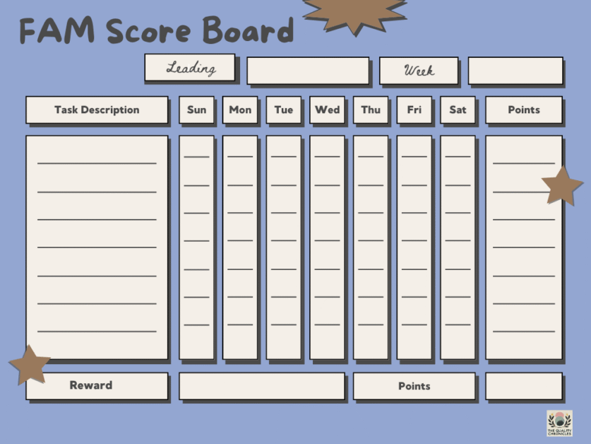Family Score Card for fun