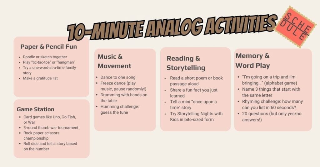 10-Minute Analog Activities